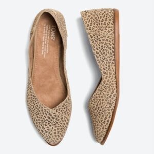 Toms Jutti Neat D'Orsay Cut Genuine Leather Suede Point Toe Flats Womens 6.5